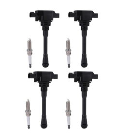 日産 用 イリジウム スパークプラグ & イグニッションコイル 4個セット プラグ 点火 セレナ C25 NC25 22401-ED815 22448-1KT0A 等 社外品