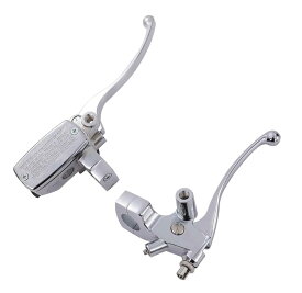 マスターシリンダー ブレーキ クラッチ レバー セット 25mm シルバー バイク ハンドル アルミ 合金 シャドウ マグナ スティード ドラッグスター 等