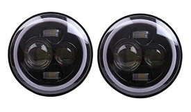 7インチ LED ヘッドライト イカリング デイライト プロジェクター ウインカー リング ライト 2個セット ジムニー ランクル ラングラー JEEP ジープ 等 汎用品