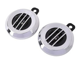 12V フィン メッキ ホーン 2個 セット ZRX400 エストレヤ XJR1300 イナズマ インパルス CB750 XJR400 ゼファー CB400SF 等 汎用 社外品