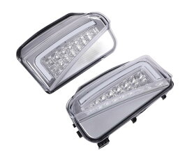 トヨタ 用 プリウス ZVW30系 後期 デイライト LED ファイバー 搭載 フロント バンパー ウインカー 左右セット ホワイト アンバー ライト クリアーレンズ 社外品