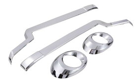 日産 UD トラックス 17クオン パーフェクトクオン メッキ バンパー エンドカバー + フォグランプ カバー 交換式 セット デコトラ 大型 トラック 社外品