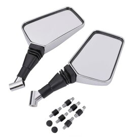 バイク カスタム ミラー 左右セット シルバー ネジ 8mm 10mm 原付 スクーター ディオ ジョグ カブ スーパーカブ ゼファー ニンジャ GSX CB CBX XJR 等