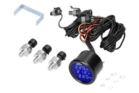 デジタル エアゲージ エア メーター 青 ブルー 3連 2独 前後 タンク エアサス LED PSI ゲージ 空気入れ 空気抜き 空気圧 ゲージ カスタムパーツ 社外品