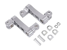 ハーレー 用 スポーツスター XL833 XL1200 ダイナ ソフテイル ツーリング ステップ エクステンション ペグ ブラケット CNC アルミ シルバー 社外品