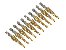 螺旋 ステップドリル 4-12mm 10本セット チタンコーティング HSS鋼 タケノコ スパイラル ドリル ビット ドリルキリ