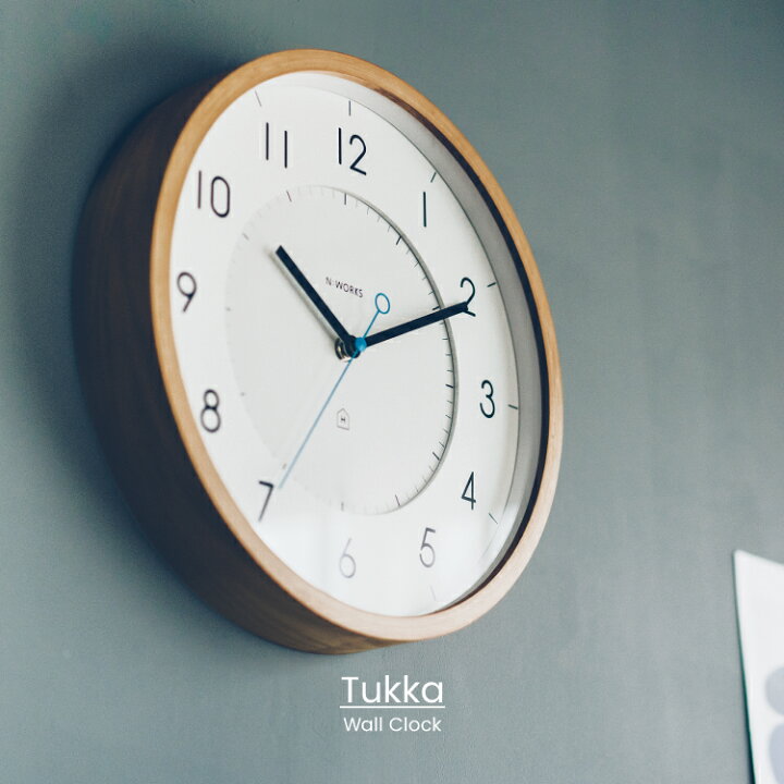 楽天市場 インターフォルム公式 送料無料 Tukka トゥッカ 壁掛け時計 掛け時計 時計 おしゃれ かわいい スイープ 静か 無音 壁時計 北欧 ナチュラル シンプル モダン リビング ダイニング 寝室 一人暮らし ウォールクロック インテリア 木 音がしない ギフト