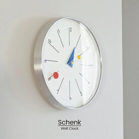 【インターフォルム公式】 掛け時計 シェンク Schenk | 壁掛け時計 時計 おしゃれ スイープ 静か 無音 壁時計 ウォールクロック 北欧 シンプル カラフル 海外インテリア リビング 寝室 一人暮らし インテリア ギフト お祝い 子供部屋 バウハウス
