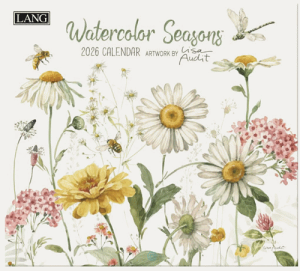 2026Nx@OАJ_[/EH[^[J[V[YYO LANG Watercolor Seasons 2025 J_[ G Lisa Audit Jg[ {^jJ 340×610mm AJ_[ CeA ߘa7N 