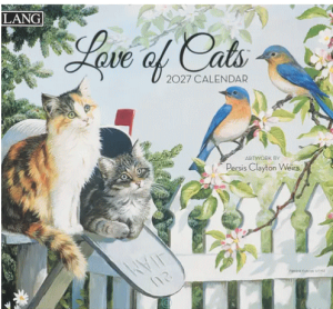 2027�N�x�@�����O�А��J�����_�[/���u�I�u�L���b�c�yLANG �����O�Ёz LOVE OF CATS �L�J�����_�[ Persis Clayton Weirs �J���g���[ �˂� 340×610mm �A���J�����_�[ �C���e���A 2026 Calendar �ߘa8�N ��