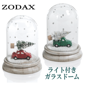 ZODAX ライト付き ガラスドーム カーゾダックスドーム 車 イルミ ツリー オブジェ 置物 ギフト プレゼント 大人可愛い