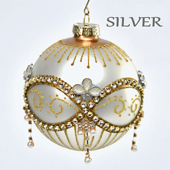 楽天市場】ジュエル デコ ガラス ボール オーナメント直径10cm