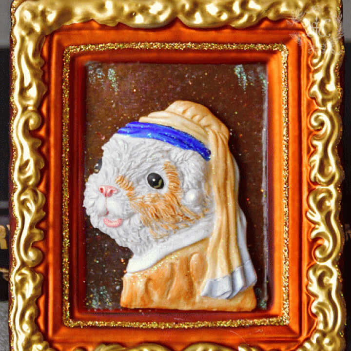 楽天市場】アート グラス オーナメント フェルメール真珠の耳飾りの