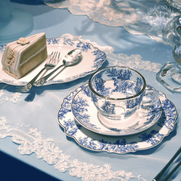 楽天市場】トワルドジュイ / ブルー ラウンドプレート直径20.5cm