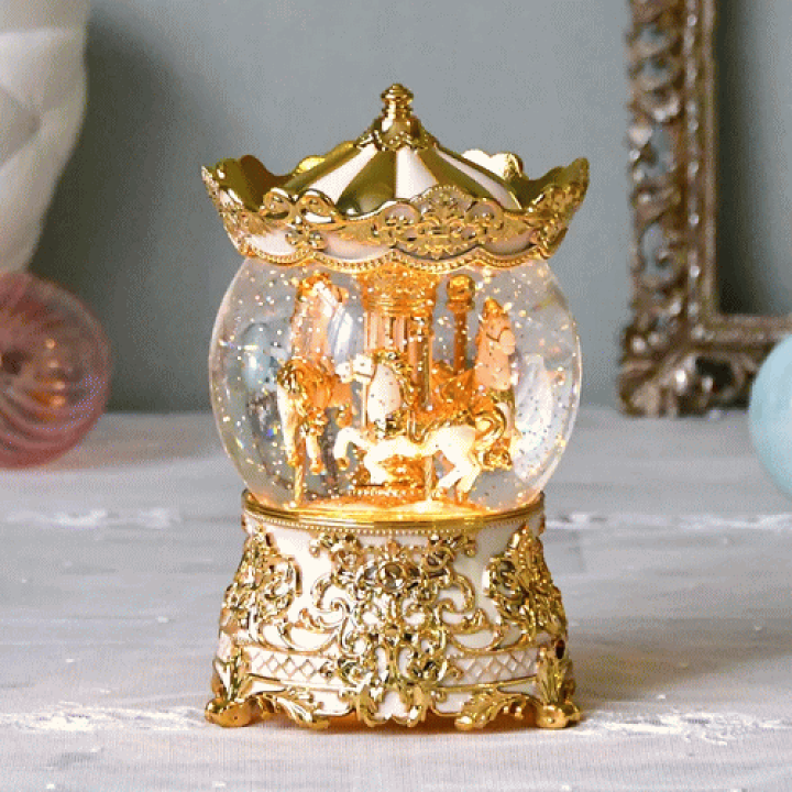 楽天市場】リキッドグローブカルーセルクリスマス オブジェ 置物 卓上