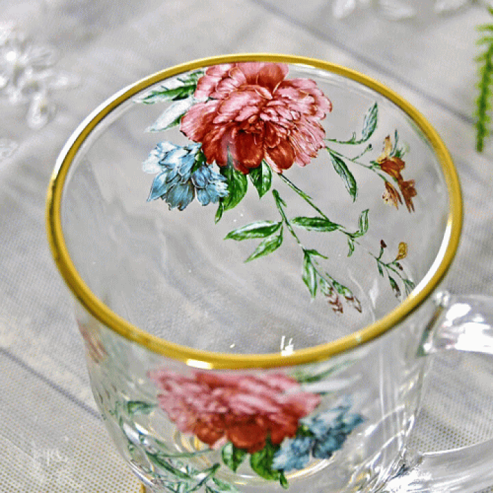 楽天市場】フラワーピオニー ガラスマグカップ ガラス グラス コップ