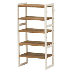 【0のつく日 24時間限定!最大20%OFFクーポン配布中!】フック付き シューズラック MSS-6710 幅45(フック含む47)cm 奥行28cm 高さ92cm 靴箱 天然木 可動棚 オープンラック 玄関収納 下駄箱 シューズボ