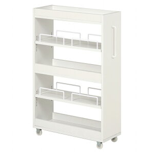 ロータイプ キッチンワゴン RCC-1534 幅20cm 奥行55cm 高さ85cm 隙間収納ワゴン 取っ手 キャスター付き キッチン収納 オープンラック 可動棚 ラック 棚 キッチンラック パントリー 台所 大容量 ス