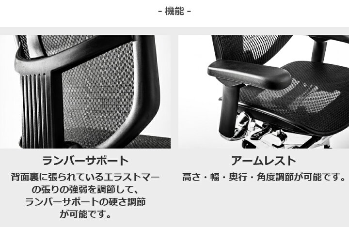 エルゴヒューマンエンジョイ（ヘッドレスト無し）アーム付き