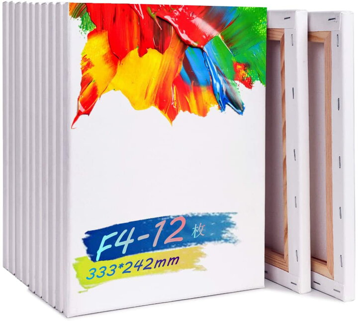 楽天市場】張りキャンバス【12枚】333x242mm F4 綿化繊混紡 絵画 油絵 