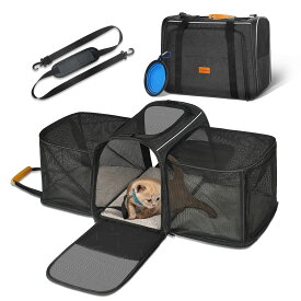 猫キャリーバッグ ペットキャリー 拡張可能 4way ペットハウス 中?大型猫用?小型犬?うさぎ用 ペットキャリー バッグ シートベルト