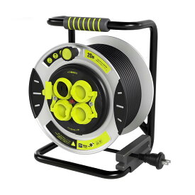 【送料無料】【10％OFFクーポン配布中】Masterplug コードリール 20m 延長コード屋外用 100V型 ドラムコード 防雨?防塵コンセント4個 温