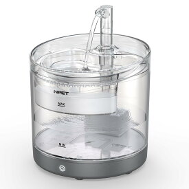 【2025年最新型】NPET 本格コードレス 自動給水器 内蔵5000mAh電池 バッテリ給電 スマート機能搭載 蛇口式給水 1.5L 猫中小型犬用水飲み