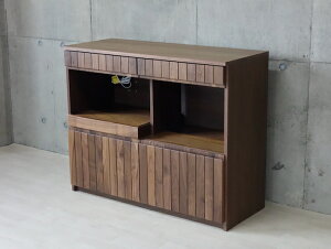 ウォールナット ナチュラル 北欧 モダン おしゃれ カウンターボード 幅120 キッチンカウンター レンジ台 ブラウン 無垢 収納家具 インテリア家具 リビング収納 木目調 空間演出 インテリア性