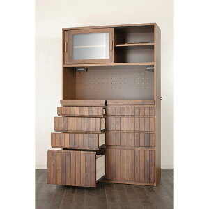 食器棚 ウォールナット 北欧 日本製 幅120 キッチンボード カップボード ブラウン 茶 k国産 無垢 高級 収納家具 インテリア家具 リビング収納 木目調 空間演出 インテリア性 便利 シンプルデ