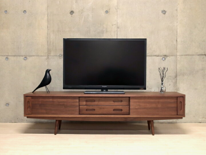楽天市場】テレビボード ウォールナット 天然木 木製 北欧モダン 北欧 