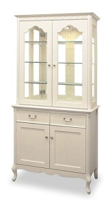 【ヤマト開梱設置無料】正規販売店 フルールWH CP85 カップボード 食器棚 クラシック 英国 マホガニー 輸入家具 アンティーク 東海家具 幅80 幅85 幅90 高さ180 ホワイト 白