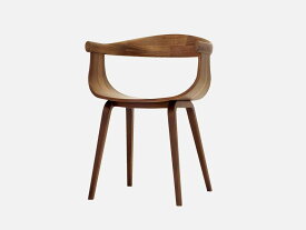 nagi アームチェア D04540 A 冨士ファニチア 国産 ウォールナット デザイナーズ 椅子 無垢 曲線 高級 板座 天然木