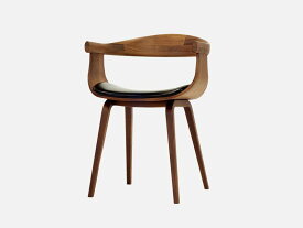 nagi アームチェア D04541 A 冨士ファニチア 国産 ウォールナット デザイナーズ 椅子 無垢 曲線 高級 天然木 皮革