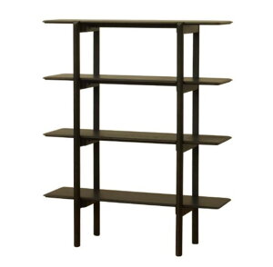 オープン棚 115 ダーク 飾り棚 ブックシェルフ 天然木 木製 脚付き おしゃれ 北欧 ナチュラル 本棚 ディスプレイ ( 幅110 〜 幅120 )