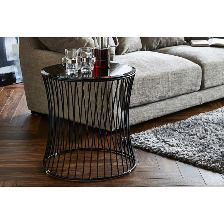 楽天市場】サイドテーブル 50 丸テーブル リビング 強化ガラス天板  