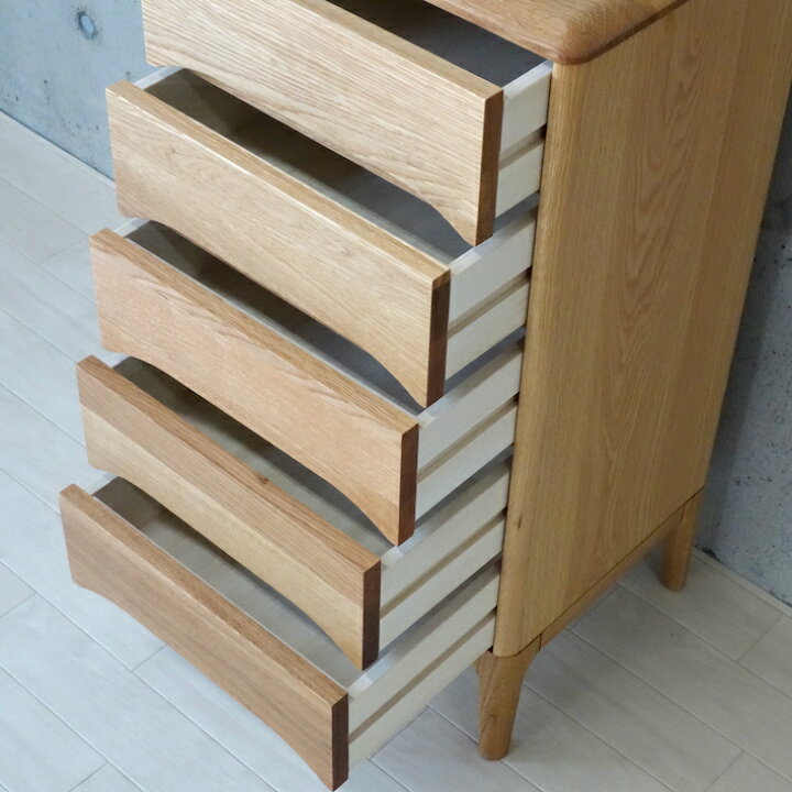 楽天市場】チェスト オーク無垢材 40cm 5段 タンス 幅40 高さ80 ～ 高 