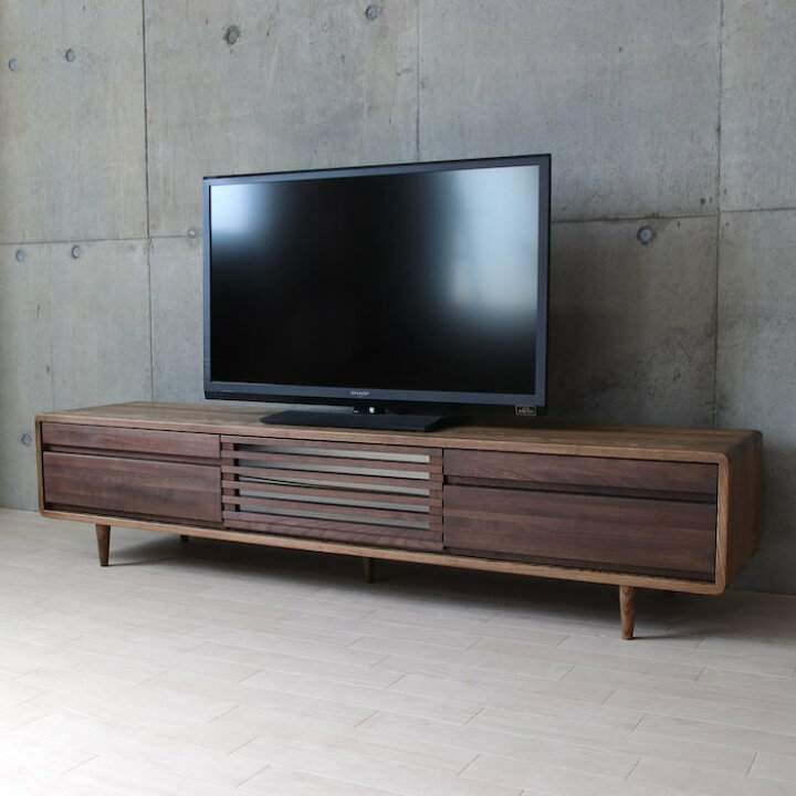 楽天市場 テレビボード 無垢 180 匠デザインtvボード テレビ台 ハイタイプ 180cm 北欧 ダーク ブラウン 脚付き Tv台 ローボード ナチュラル 木製 幅180 モダン ウォールナット タモ 天然木 50型 55型 60型 収納 引き出し レトロ 和モダン 高級家具 おしゃれ シック 高級