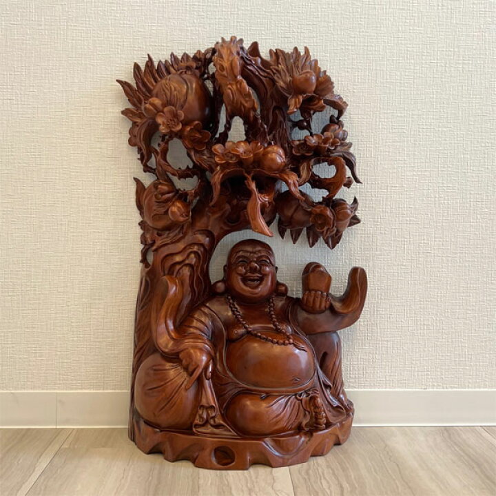 楽天市場】布袋様 置物 木彫り 布袋さん 七福神 金運アップ ご利益 
