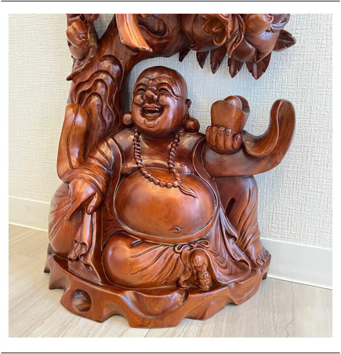 楽天市場】布袋様 置物 木彫り 布袋さん 七福神 金運アップ ご利益 