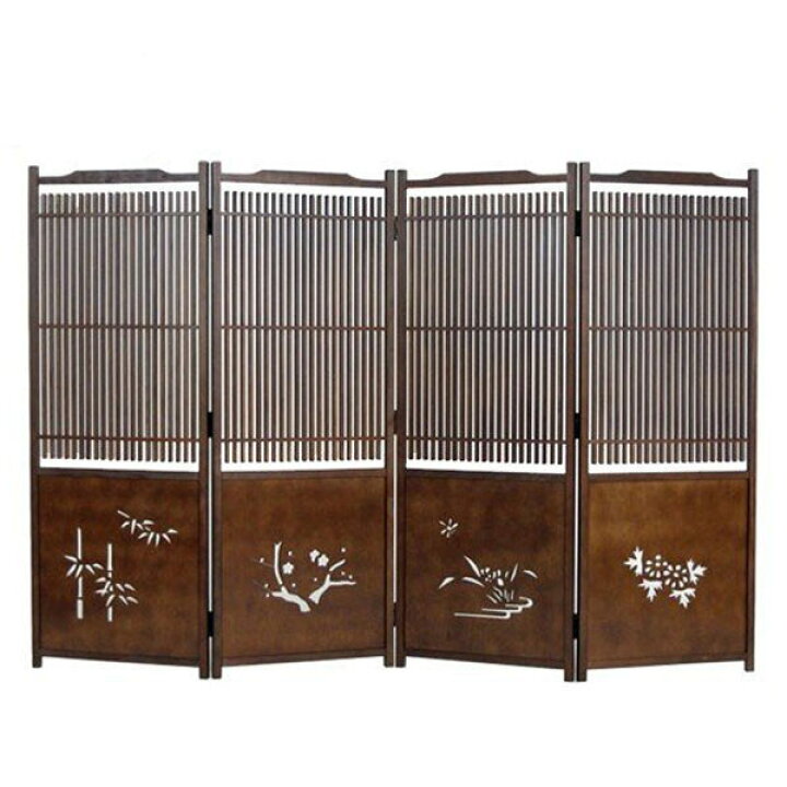 楽天市場 衝立 和風 屏風 木製 パーテーション 4連 四君子 パーティション おしゃれ 間仕切り 日本製 夏屏風 国産 簾屏風 高級 スクリーン 送料無料 通販 Yon Smtb F Interior Marudai