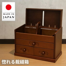 ソーイングボックス 木製 裁縫箱 おしゃれ 針箱 日本製 裁縫道具入れ 国産 裁縫道具 収納 MK5113 茶 敬老の日 母の日 送料無料 通販 【kam】【smtb-f】