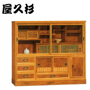 【開梱設置無料】 屋久杉 茶タンス 和風 茶箪笥 高級 茶ダンス 国産 茶棚 日本製 リビングボード 完成品 サイドボード 幅120cm 古典木工 花衣 40 送料無料 通販 【kot】【smtb-f】