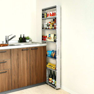 キッチンストッカー ステンレスすき間収納 幅10cm 高さ159cm ハイタイプ ( キャスター付き 天板付き ステンレス スリム おしゃれ 隙間収納 すき間収納 隙間ラック スリムラック キッチンラッ