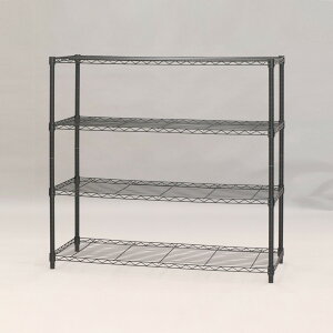 スチールラック 4段 ヴィンテージ調 NERO 幅120cm ( 送料無料 ラック 収納棚 シェルフ スチール リビング収納 収納 収納ラック 飾り棚 棚 ディスプレイラック ブラック スチール製 キャスター