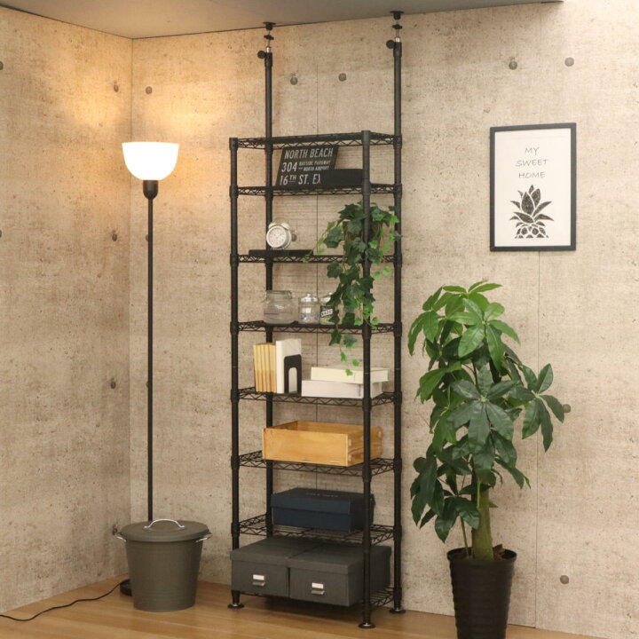 楽天市場】突っ張り スチールラック 幅63cm 8段 高耐荷重 簡単組立 