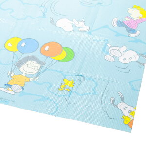 レジャーシート 5人用 180×180cm クッションマット2畳 スヌーピー フワフワ空中散歩 ( クッションマット レジャーマット 2畳サイズ バッグ付き クッションシート ピクニックシート ピクニッ