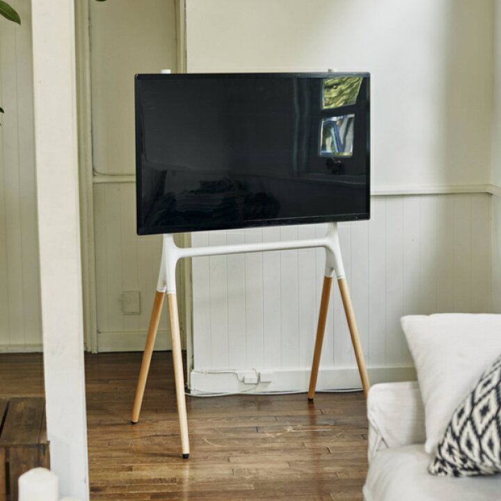 楽天市場】テレビスタンド 壁掛け風 天然木脚 55型対応 幅82cm （ 送料 