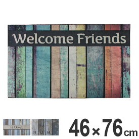 玄関マット 屋外 ドアマット Design door mat （ おしゃれ 北欧 薄型 洗える マット 玄関 ウェルカムマット エントランスマット ウォッシャブル シャビーシック ウッド ナチュラル ） 【39ショップ】