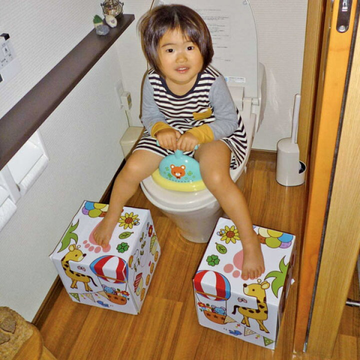 楽天市場 トイレ 踏み台 ふんばるbox 子供 トイレトレーニング 幼児 ダンボール ステップ ふみ台 トイトレ 踏ん張れる 子ども キッズ ボックス 高さ24cm 撥水加工 撥水 衛生的 39ショップ インテリアパレット