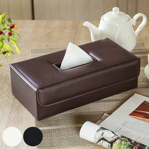 ティッシュケース レザー 合皮 開閉 おしゃれ ( ティッシュボックス ティッシュカバー 合成皮革 フェイクレザー ティッシュ ケース カバー 収納 リビング ダイニング 洗面所 片面開き 簡単